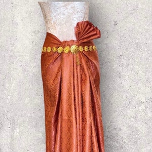 Sell by Yard  Brocade Thai Traditional  Style Artificial Silk Fabric