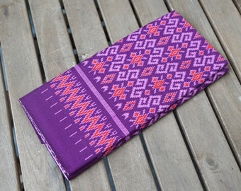 Fournitures créatives en tissu imprimé motif thaïlandais violet, paréo