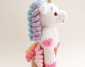 Rainbow Stuffed Unicorn - Crochet Amigurumi - Baby Shower Unicorn - Plush Horse Toy