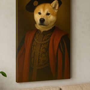Royal Shiba Inu Canvas Print: Whimsical Dog Art, Pet Lover Gift