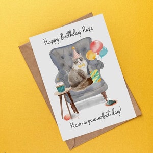 Cat Birthday Card, Happy Birthday Card, Cute Cats, Handmade Birthday Card, Special Occassion Card, Funny Birthday