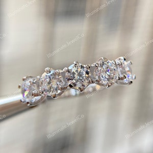 Vintage Art Deco Diamond Wedding Band Ring Five Stone Band Stacking Band, Antique Band, Old European Diamond Band, Matching Anniversary Ring