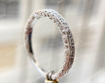 Unique vintage filigree wedding band Antique ring Delicate woman ring Art deco band Bridal ring antique band Promise ring Anniversary ring