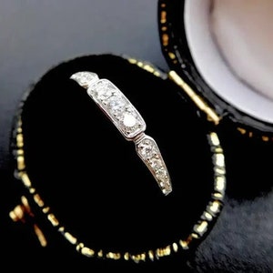 Circa 1920-30 Art Deco Diamond Wedding Band Ring / Diamond Eternity Ring / Vintage Diamond Band/ Stackable Band / Antique Ring / Dainty Band