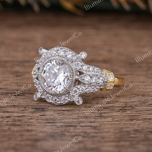 Old European Diamond Ring, Antique Edwardian Ring, Engagement Proposal Ring, Vintage Women&#39;s Ring in 935 Argentium Silver Handmade Jewellery