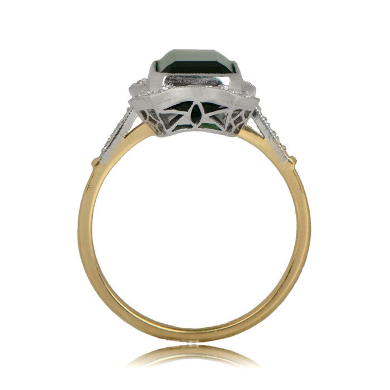 Vintage Estate Ring / 4.30 Ct Green Emerald Cut Diamond Ring / - Etsy