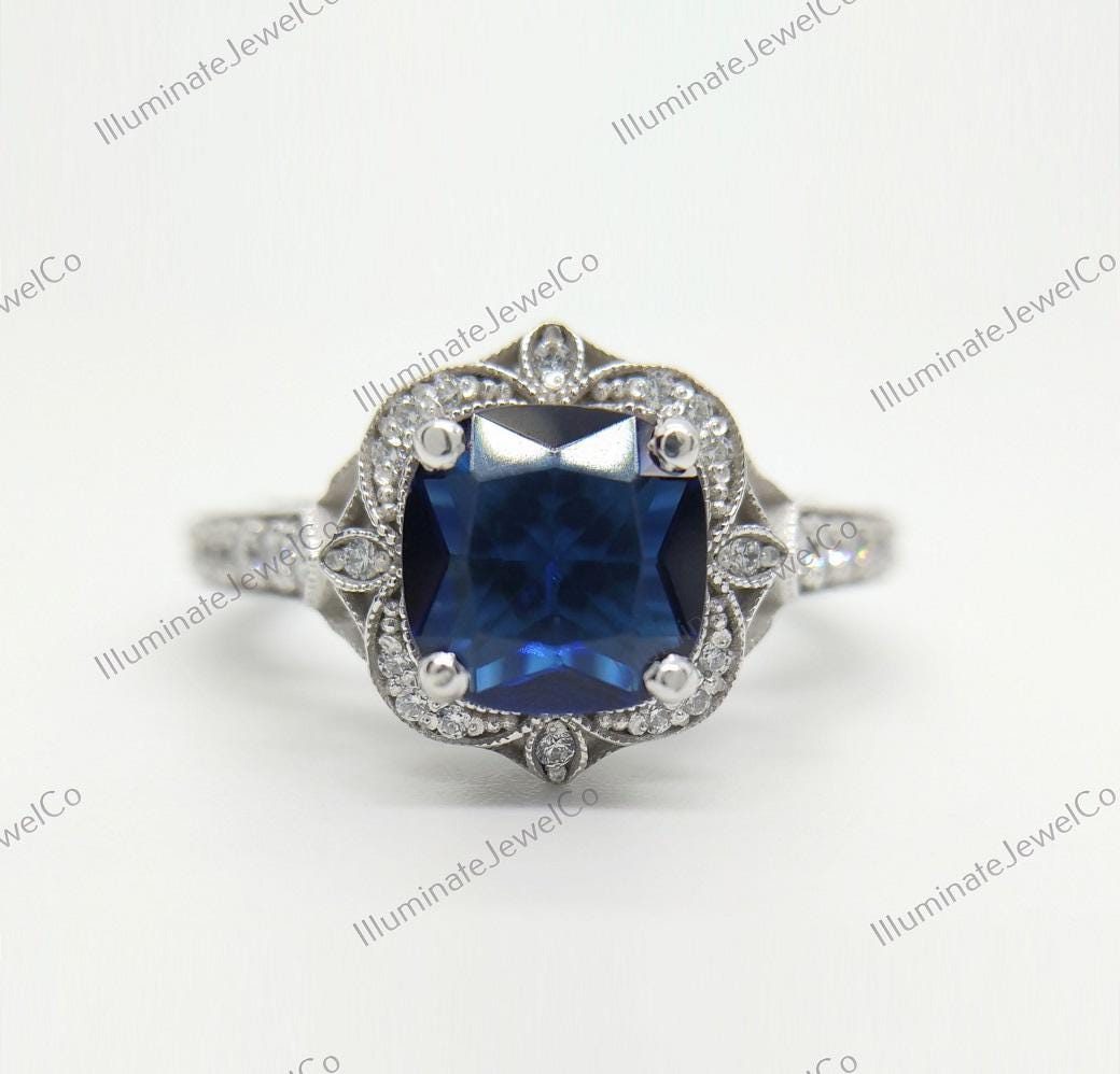 Sapphire silver antique ring - Etsy 日本