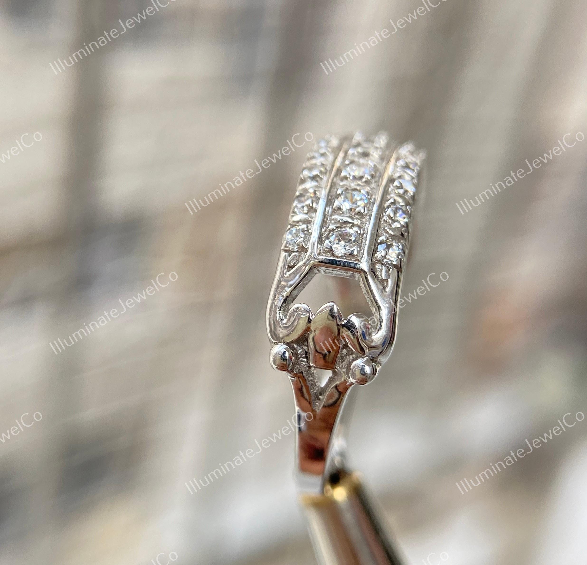Antique Engagement Ring, Stacking Band, 1.50ct Diamond, Art Deco ...