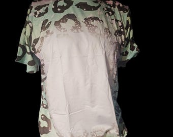 Polyester Cheetah Print Sublimation T-shirt