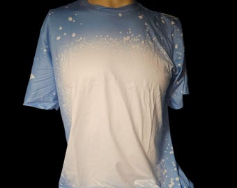 Sublimation T-shirt: Bleached Polyester, DIY Print Blue