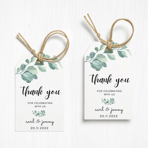 Printable Eucalyptus Thank You Tag Template Printable Custom Tag