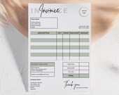 Sage Green Invoice Template Receipt Template Invoice forms Printable Invoice Template Invoice Editable Template Instant Download