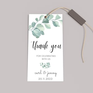 Printable Eucalyptus Thank You Tag Template Printable Custom Tag