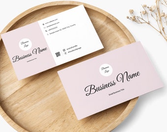 QR Business Card Template, QR code template, Instant Download, Canva Template