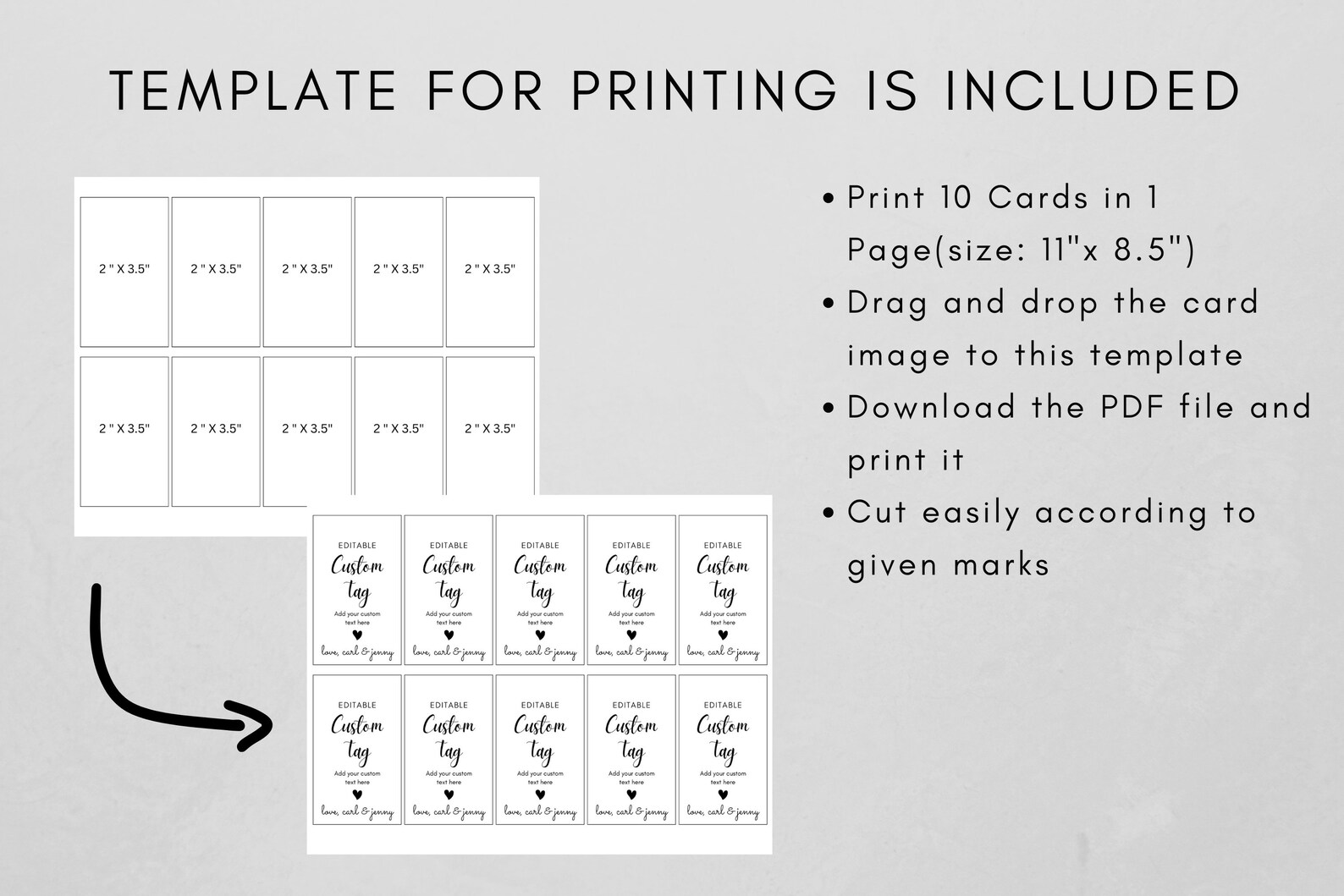 Printable Custom Tag Template Printable Thank You Tag Etsy