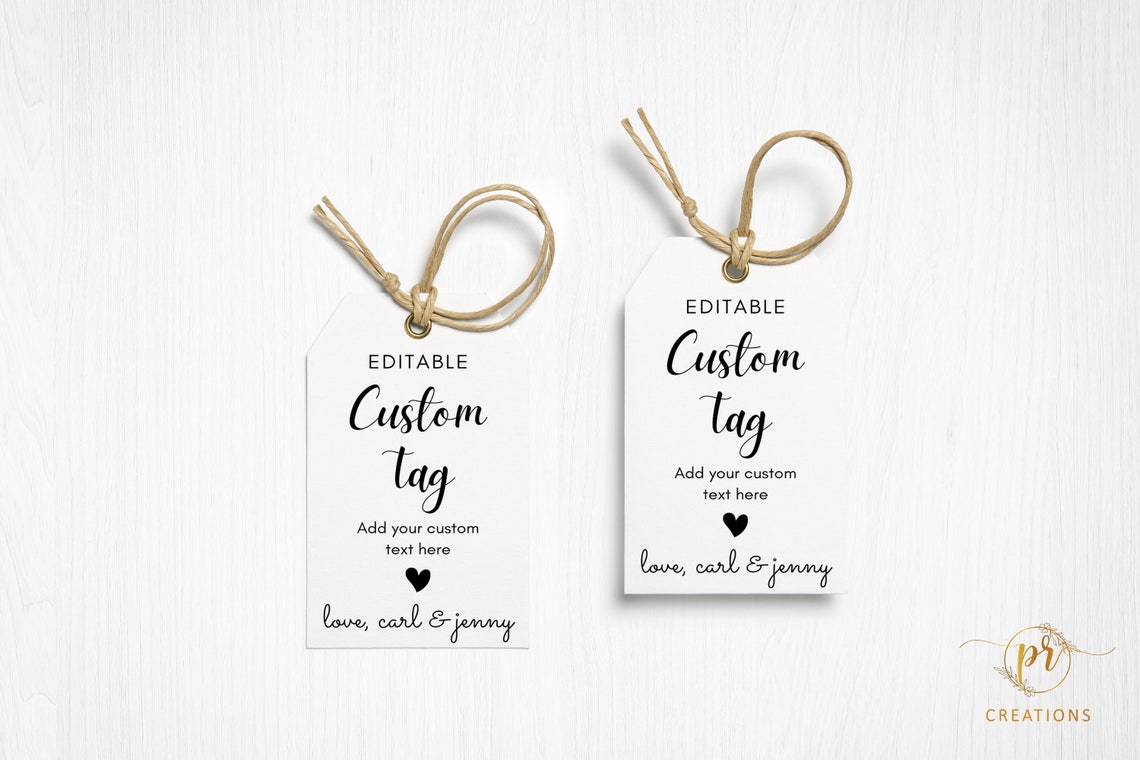 Printable Custom Tag Template Printable Thank You Tag Etsy