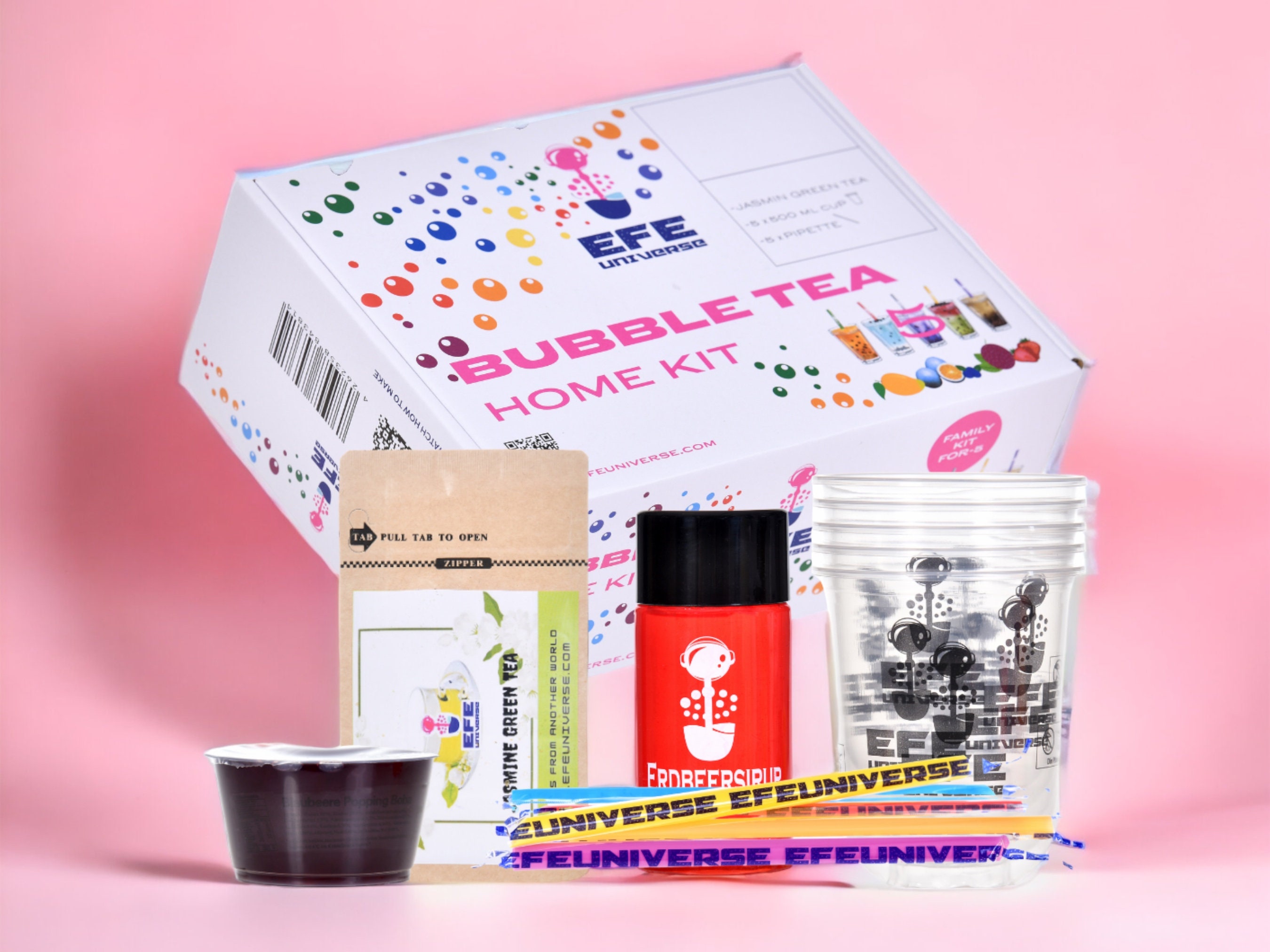 DIY Bubble Tea Geschenbox, Bubble Tea Home Kit, Boba Kit Berry Treat