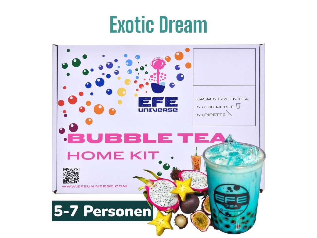 DIY Bubble Tea Geschenbox, Bubble Tea Home Kit, Boba Kit Exotic Dream