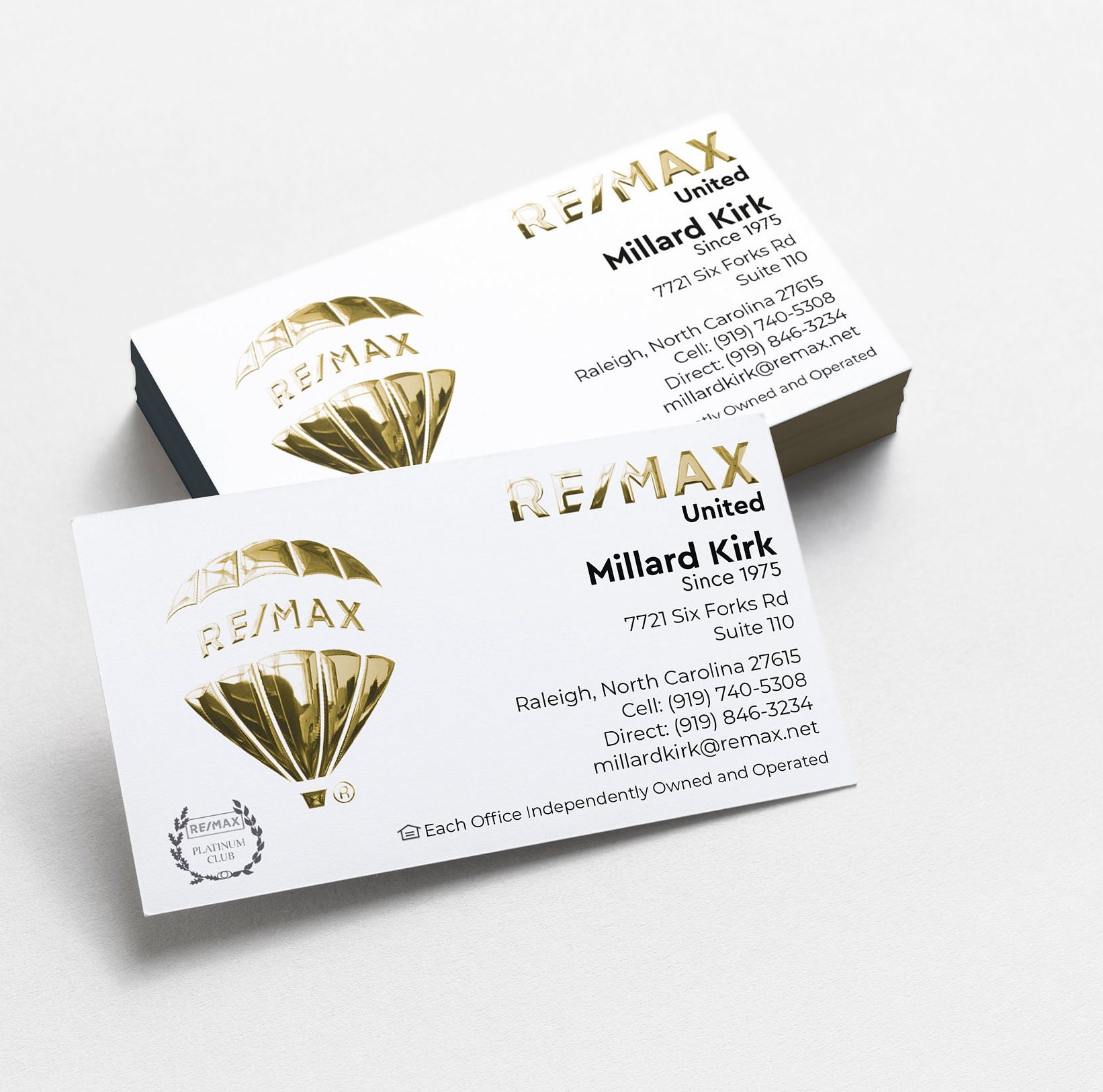 Remax Luxury Business Cards Printing With Embossed FOIL Real