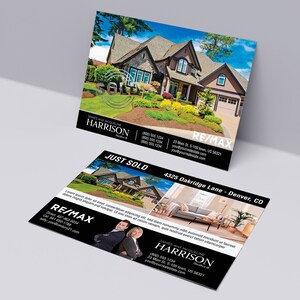 Cartão postal Remax personalizado acabado de vender com laminação de veludo 004