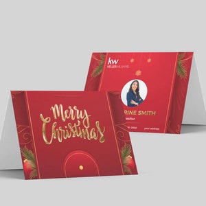 Tarjeta navideña de lujo Keller Williams / Tarjeta de Navidad de agente inmobiliario / Marketing inmobiliario / Marketing de agentes inmobiliarios / Tarjeta de Feliz Navidad