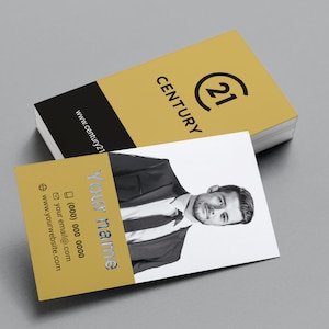 Impresión de tarjetas de visita de lujo Century 21 con FOIL en relieve / Tarjeta de visita inmobiliaria / Tarjetas de visita promocionales para agentes inmobiliarios / Tarjetas de lujo