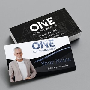Realty One Group Luxe visitekaartjes afdrukken met reliëffolie | Onroerend goed visitekaartje | Promotionele makelaar visitekaartjes | Luxe