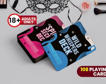 2 Decks Steamy Nights | Personalized Gift | Fun Adult Couple Game | Date Night Games | Adult Explicit Card Game | Custom Playing cards