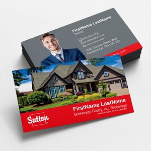Sutton-visitekaartjes | Visitekaartjes Soft Touch Gelamineerd | Onroerend goed visitekaartje | Promotionele makelaar visitekaartjes