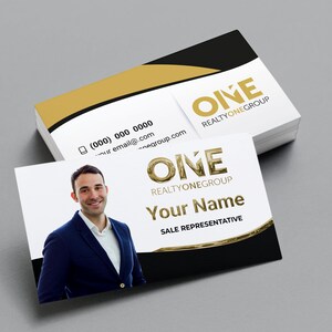 Realty One Group Luxe visitekaartjes afdrukken met reliëffolie | Onroerend goed visitekaartje | Promotionele makelaar visitekaartjes | Luxe