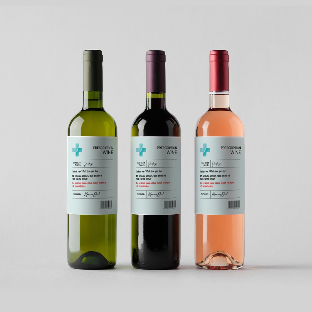 Verre à Vin Personnalisé Gravé 'Prescription Wine' - Idéal Cadeau Noël, Anniversaire