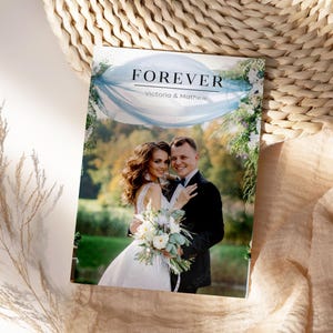 Imprimir postal de boda / Tarjetas de agradecimiento para boda / Cronología divertida / Tarjetas de agradecimiento de boda con foto / Tarjetas de agradecimiento de boda elegantes