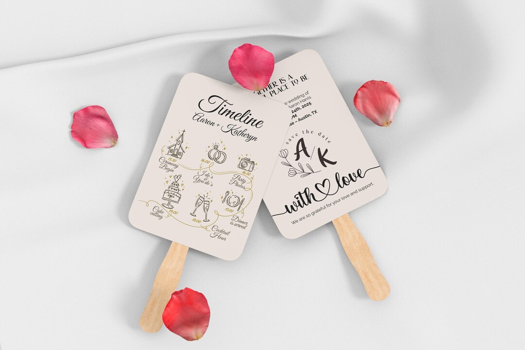 Custom Wedding Hand Fans | Personalized Fan Tags for Ceremony | Outdoor ...