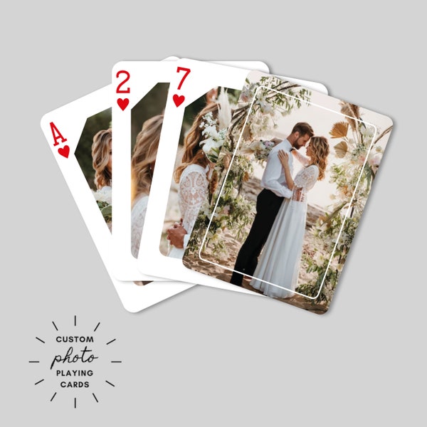 Cadeau de FÊTE de Mariage RUSH | Cadeau Personnalisé | Jeu de Cartes Personnalisées de Poker | Cartes à Image Personnalisées