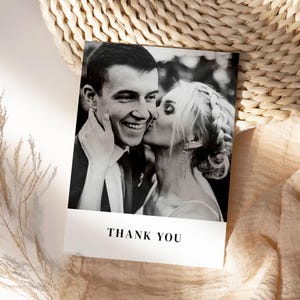 Carte postale de mariage à imprimer | Cartes de remerciement pour mariage | Chronologie Amusante | de remerciements pour mariage avec photo | Cartes de remerciement élégantes pour mariage