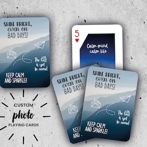 Cartes à jouer motivantes RUSH | de jeu de cartes photo personnalisées | Livre d'or de mariage | Un deck stimulant pour des messages positifs et de l'inspiration