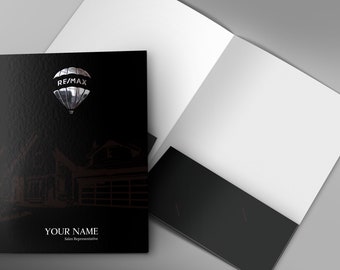 Remax Custom Luxury Presentation Folder Printing with embossed FOIL | Presentation Folders for Professionals | FREE Graphic Design |