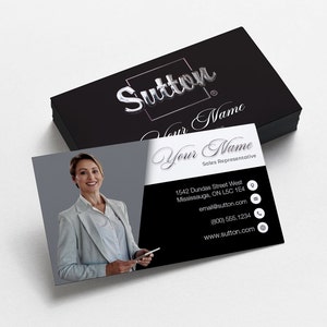 Sutton luxe visitekaartjes afdrukken met reliëffolie | Onroerend goed visitekaartje | Promotionele makelaar visitekaartjes | Luxe kaarten