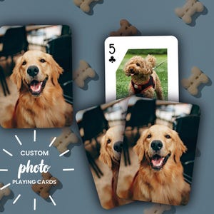 Cadeau de perte d'animal de compagnie RUSH | Cadeau commémoratif pour chien | Jeu de cartes personnalisé | Cartes à jouer en souvenir de chien | Cadeau de cartes à jouer personnalisées | Papa chien