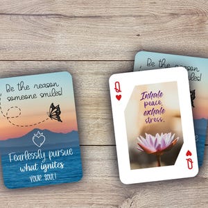 Cartes à jouer motivantes RUSH | de jeu de cartes photo personnalisées | Livre d'or de mariage | Un deck stimulant pour des messages positifs et de l'inspiration