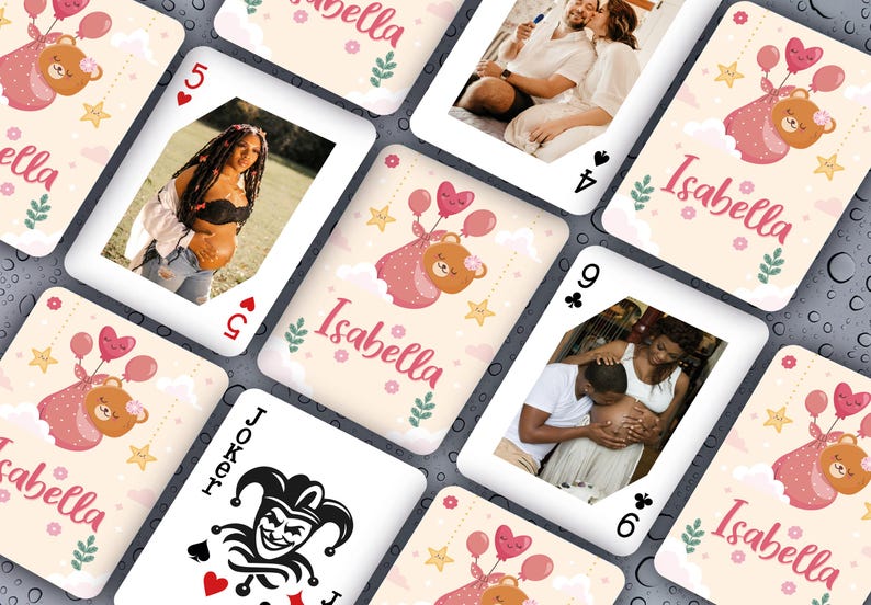 RUSH Baby Shower Guest Book Alternative Deck Custom Photo Playing Cards