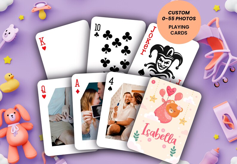 RUSH Baby Shower Guest Book Alternative Deck Custom Photo Playing Cards