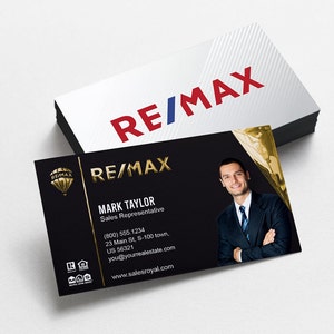 Remax luxe visitekaartjes bedrukken met reliëffolie | Onroerend goed visitekaartje | Promotionele makelaar visitekaartjes | Luxe kaarten