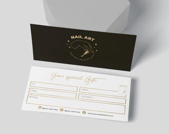 Luxury Custom Gift Certificate | Printed Gift Certificates | Voucher for Business | Personal, Holiday, or Client Gift | Logo Gift Vouchers