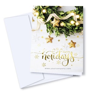 Tarjetas navideñas de lujo personalizadas con su logotipo