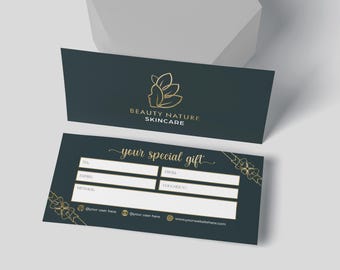 Luxury Custom Gift Certificate | Printed Gift Certificates | Voucher for Business | Personal, Holiday, or Client Gift | Logo Gift Vouchers