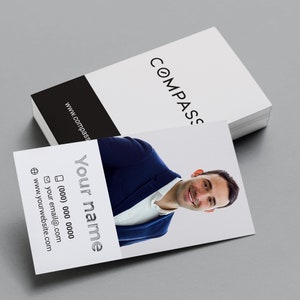 Impression de cartes de visite de luxe Compass avec FOIL en relief | de visite immobilière | Cartes de visite promotionnelles pour agent immobilier | Cartes de luxe