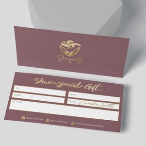 Vale-presente personalizado de luxo | Vales-presente impressos | Vale-presente para empresas | Presente pessoal, de feriado ou para clientes | Vales-presente com logotipo