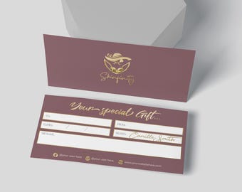 Luxury Custom Gift Certificate | Printed Gift Certificates | Voucher for Business | Personal, Holiday, or Client Gift | Logo Gift Vouchers