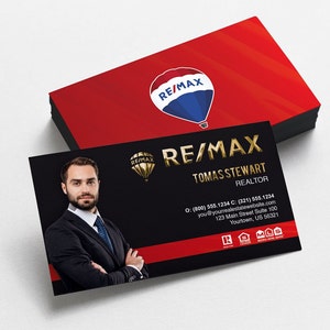 Remax luxe visitekaartjes bedrukken met reliëffolie | Onroerend goed visitekaartje | Promotionele makelaar visitekaartjes | Luxe kaarten